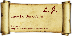 Laufik Jordán névjegykártya